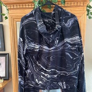 Black and White Marble Print Hoodie with matching leggings